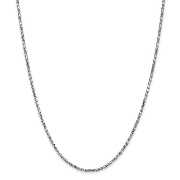 2.25mm, 14k White Gold, Solid Parisian Wheat Chain Necklace, 18 Inch - Picture 3 of 8